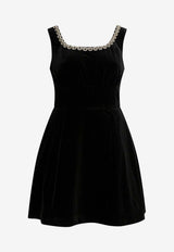 Self-Portrait Velvet Mini Flared Dress  Black SC25-021S-BBLACK_7a7a8c10-9c21-471d-9399-a9544e3dd275