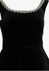 Self-Portrait Velvet Mini Flared Dress  Black SC25-021S-BBLACK_7a7a8c10-9c21-471d-9399-a9544e3dd275