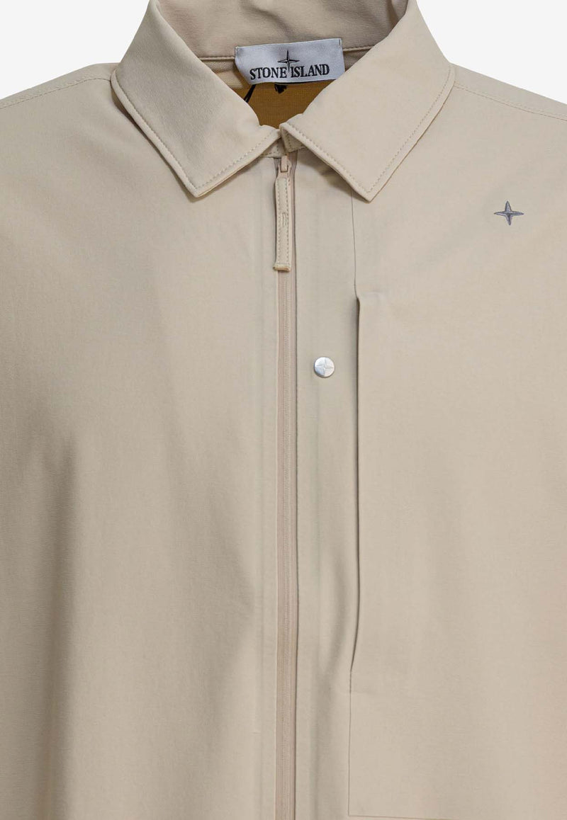 Stone Island Logo Zip-Up Jacket Beige 1200024S0G12V0090_d955de9d-c827-4171-8e07-b6dd11463281