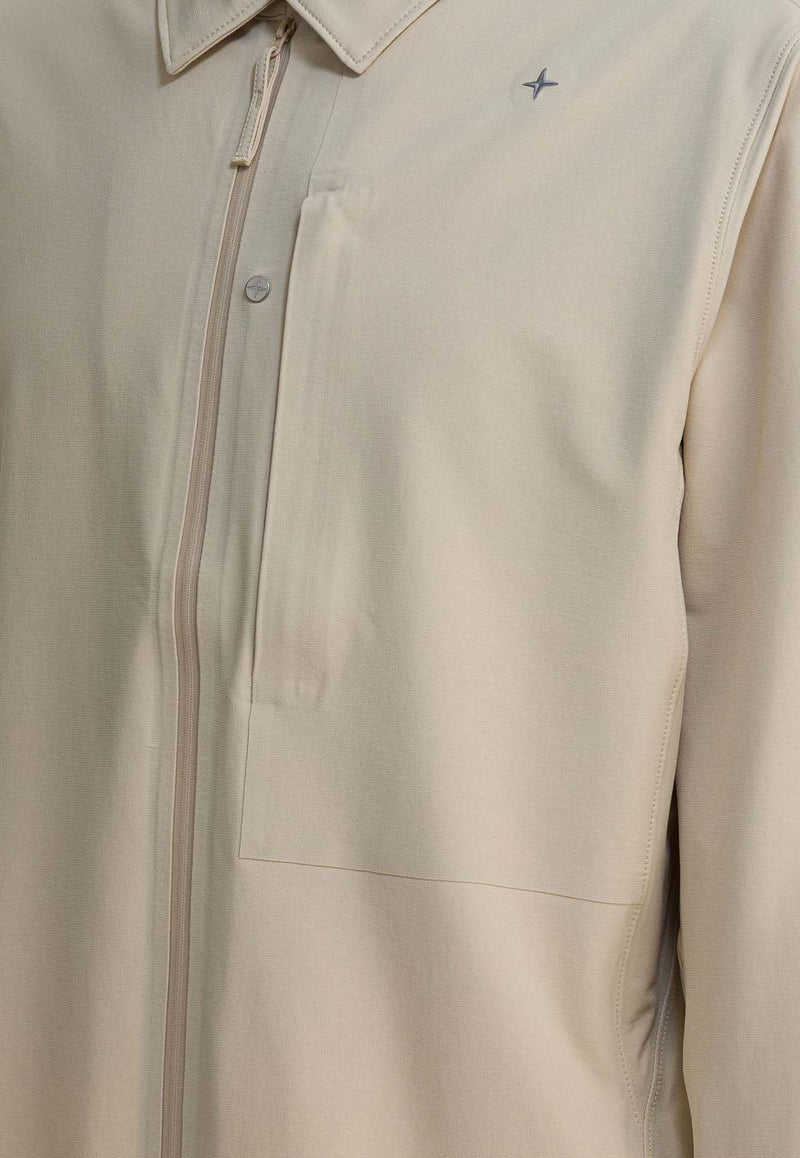 Stone Island Logo Zip-Up Jacket Beige 1200024S0G12V0090_d955de9d-c827-4171-8e07-b6dd11463281