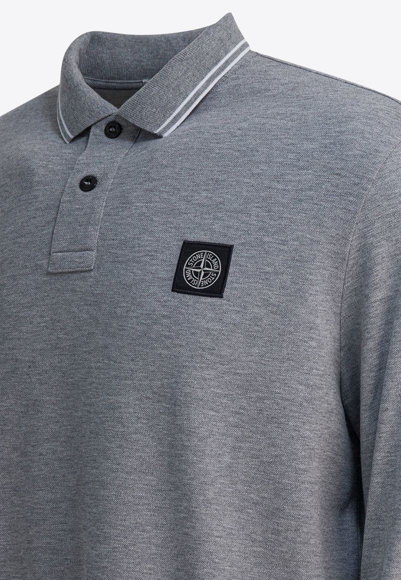 Stone Island Compass Patch Long-Sleeved Polo T-shirt Gray 2200006S0018V0M64_7c9e13cd-cdf8-44b8-9c7b-3f2d4ff0153c