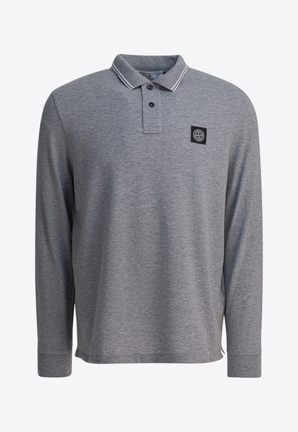 Stone Island Compass Patch Long-Sleeved Polo T-shirt Gray 2200006S0018V0M64_7c9e13cd-cdf8-44b8-9c7b-3f2d4ff0153c