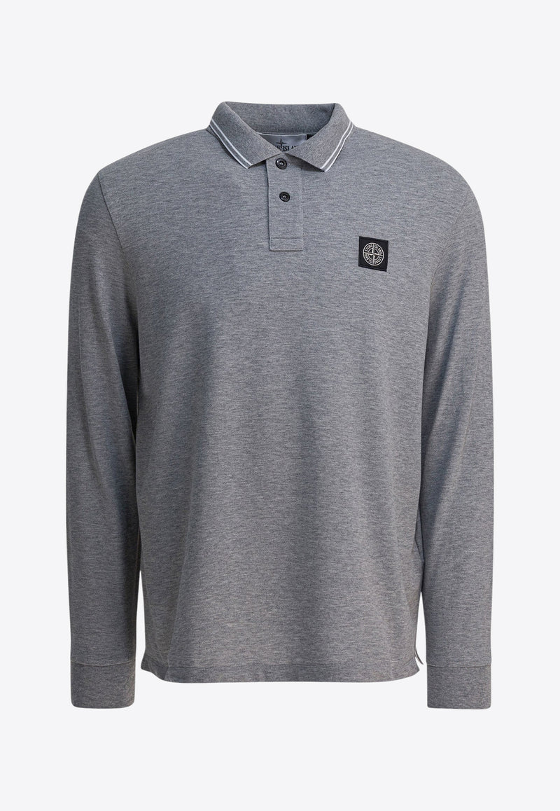 Stone Island Compass Patch Long-Sleeved Polo T-shirt Gray 2200006S0018V0M64_7c9e13cd-cdf8-44b8-9c7b-3f2d4ff0153c