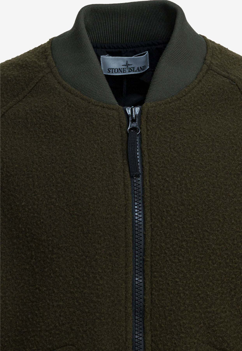 Stone Island Logo Patch Zip-Up Bomber Jacket Green 4100111S0214V0054_472b6dd7-372a-49b4-b607-b35e1c75d3e9