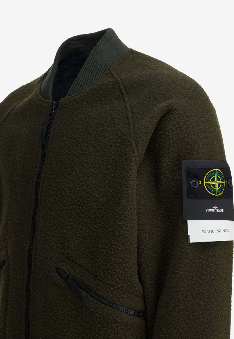 Stone Island Logo Patch Zip-Up Bomber Jacket Green 4100111S0214V0054_472b6dd7-372a-49b4-b607-b35e1c75d3e9