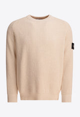 Stone Island Logo Patch Knitted Sweater Beige 5100012S00TAV0093_82452