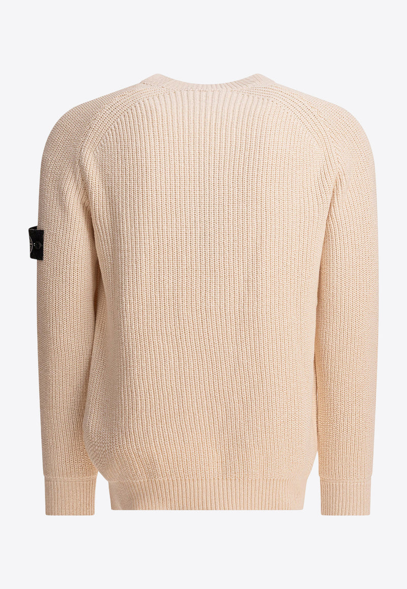 Stone Island Logo Patch Knitted Sweater Beige 5100012S00TAV0093_82452