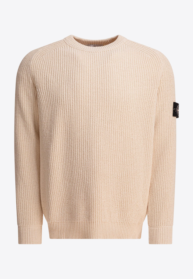 Stone Island Logo Patch Knitted Sweater Beige 5100012S00TAV0093_82452