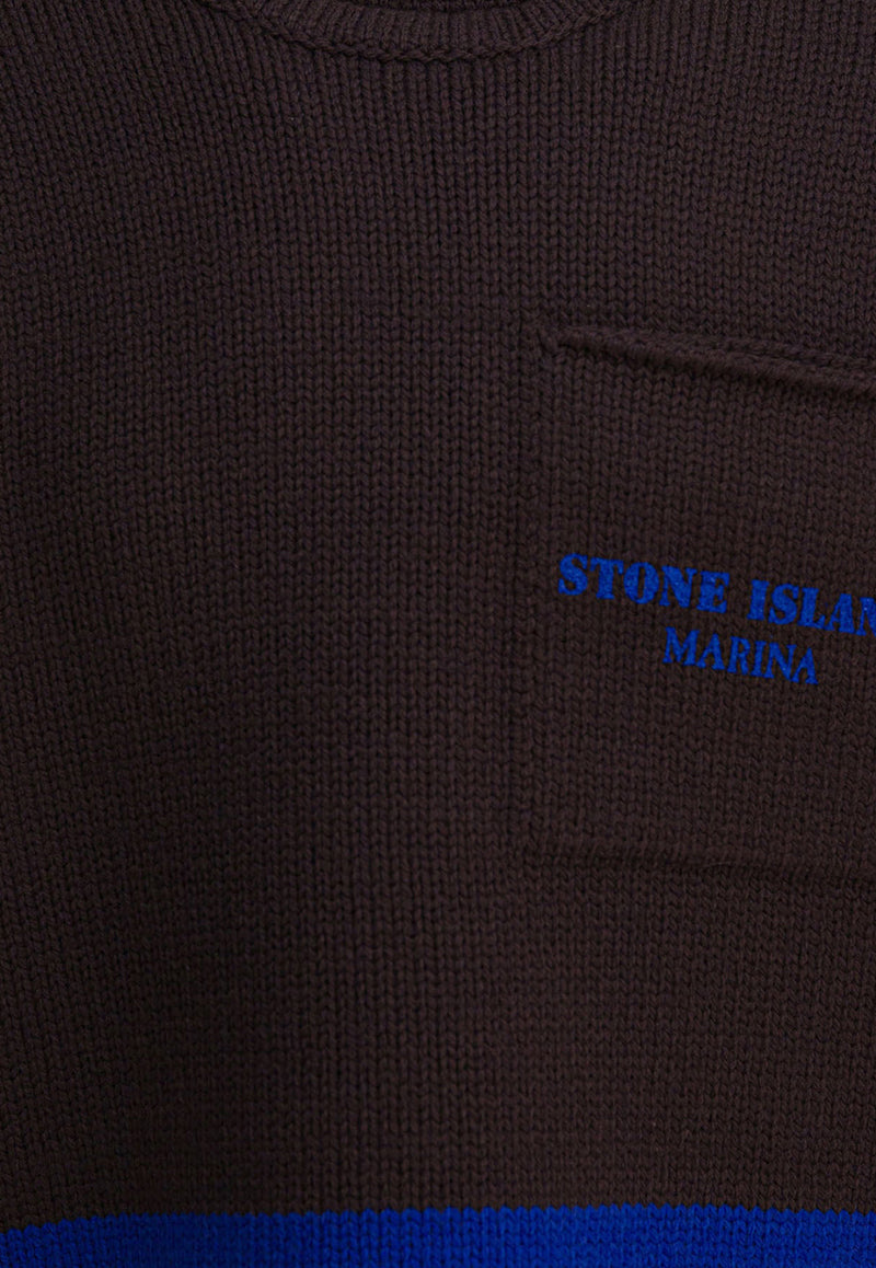 Stone Island Logo Print Wool Sweater  Brown 5100029S00XDV007B_2e88f544-2b98-438c-8bf6-aa6a3fd0c22b