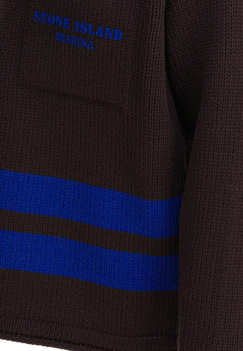 Stone Island Logo Print Wool Sweater  Brown 5100029S00XDV007B_2e88f544-2b98-438c-8bf6-aa6a3fd0c22b
