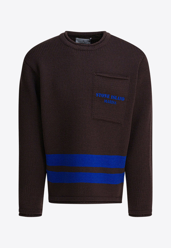 Stone Island Logo Print Wool Sweater  Brown 5100029S00XDV007B_2e88f544-2b98-438c-8bf6-aa6a3fd0c22b