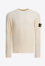 Stone Island Compass Patch Ribbed Knit Sweater Cream 5100053S00C2V0093_82915