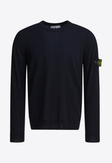 Stone Island Logo Patch Wool Sweater Blue 5100071S00C4V0020_82559