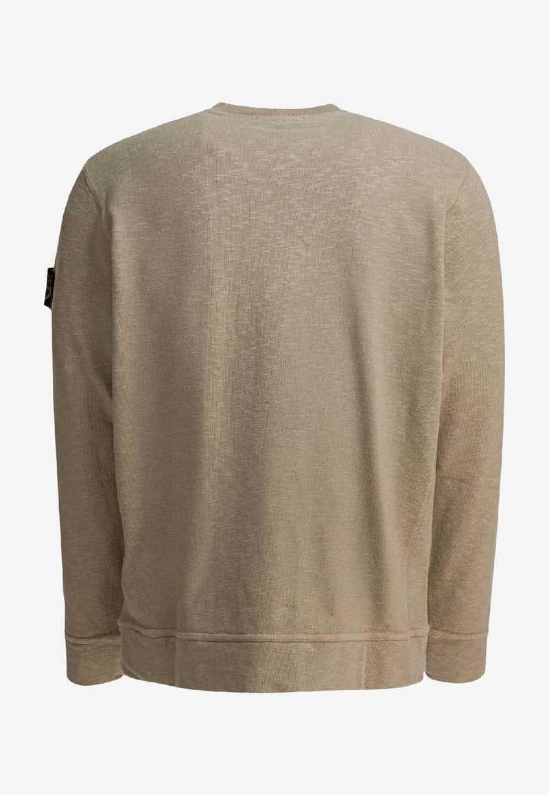 Stone Island Logo Patch Crewneck Sweatshirt Beige 6100053S0238V009A_003be556-6fa7-4136-b3a4-2b77cb0e2fec