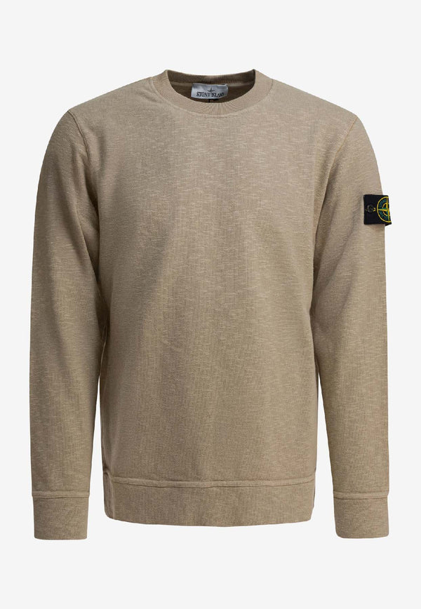 Stone Island Logo Patch Crewneck Sweatshirt Beige 6100053S0238V009A_003be556-6fa7-4136-b3a4-2b77cb0e2fec