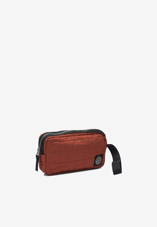 Stone Island Logo Patched Nylon Pouch Bag Red 9200017S0255V0018_f61ff09a-d5cd-4031-aed0-6da6b18bbfeb