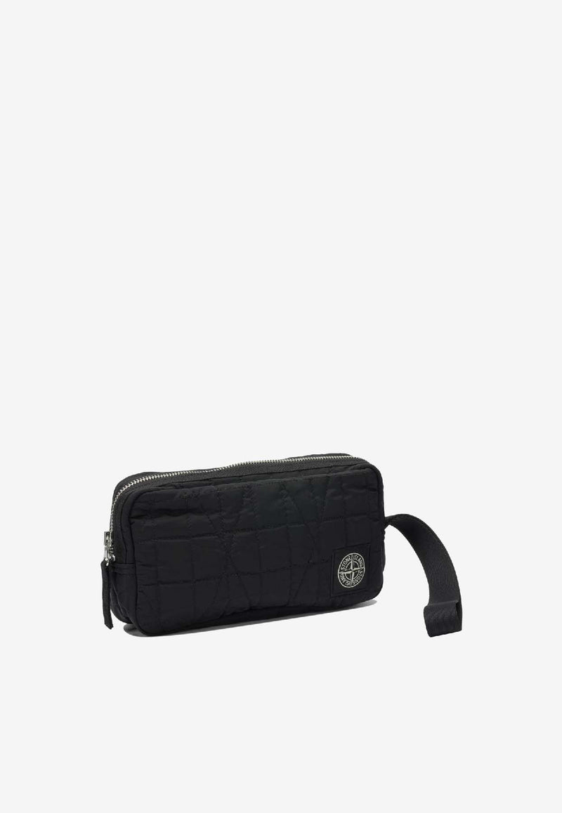 Stone Island Logo Patched Nylon Pouch Bag Black 9200017S0255V0029_40c34248-806b-46de-b021-5faed6374280
