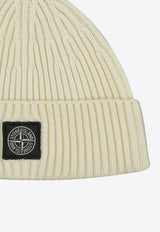 Stone Island Compass Patch Wool Beanie Cream N100002S00C3V0093_8c247d9b-1dee-4ed6-958d-b4f3216e529e