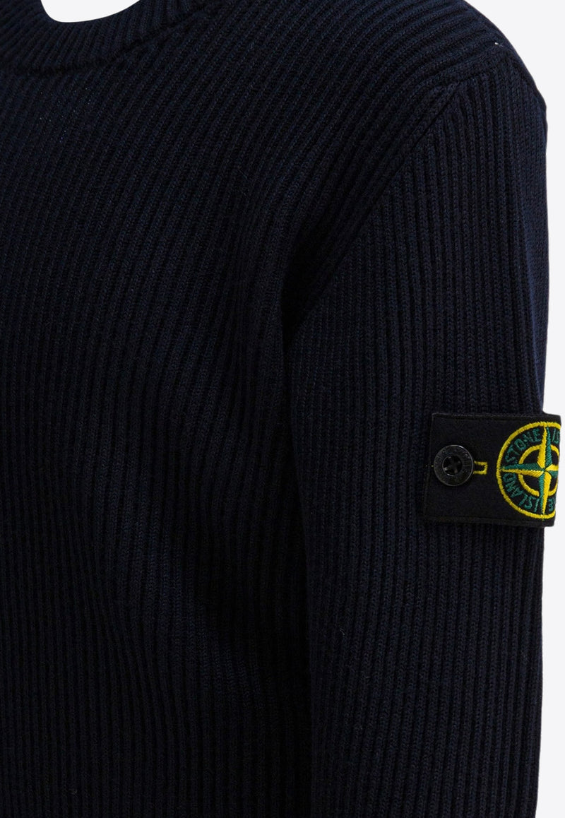Stone Island Junior Boys Compass Patch Wool Sweater Blue 5100010S0C02V0020_08eacceb-d91e-4771-9dfd-260459a67bbe