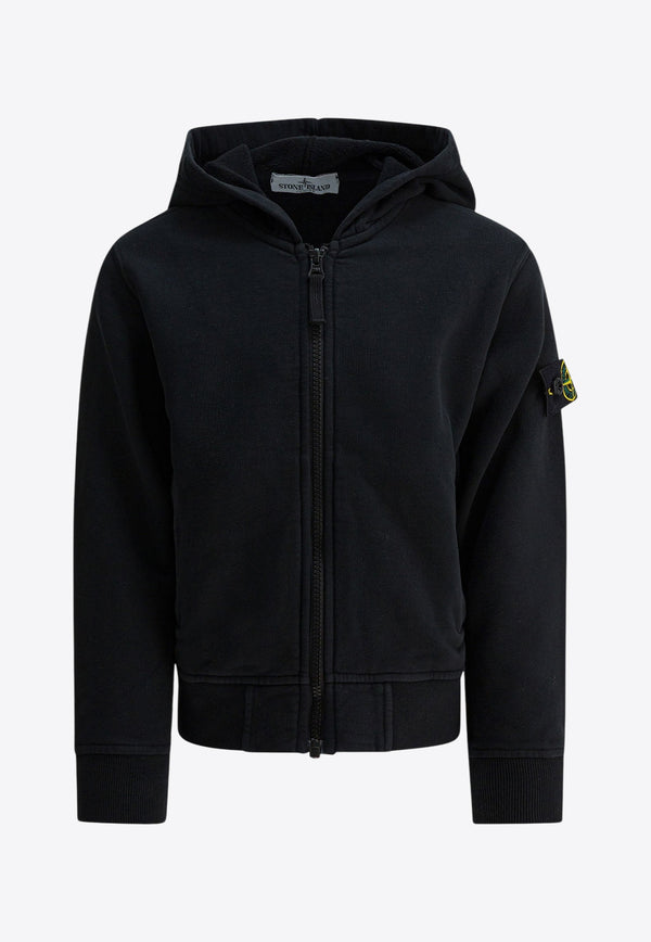 Stone Island Junior Boys Zip-Up Hooded Sweatshirt Black 6100003S0A20V0029_a307050b-aa37-4b5e-abc4-5756732d67e0