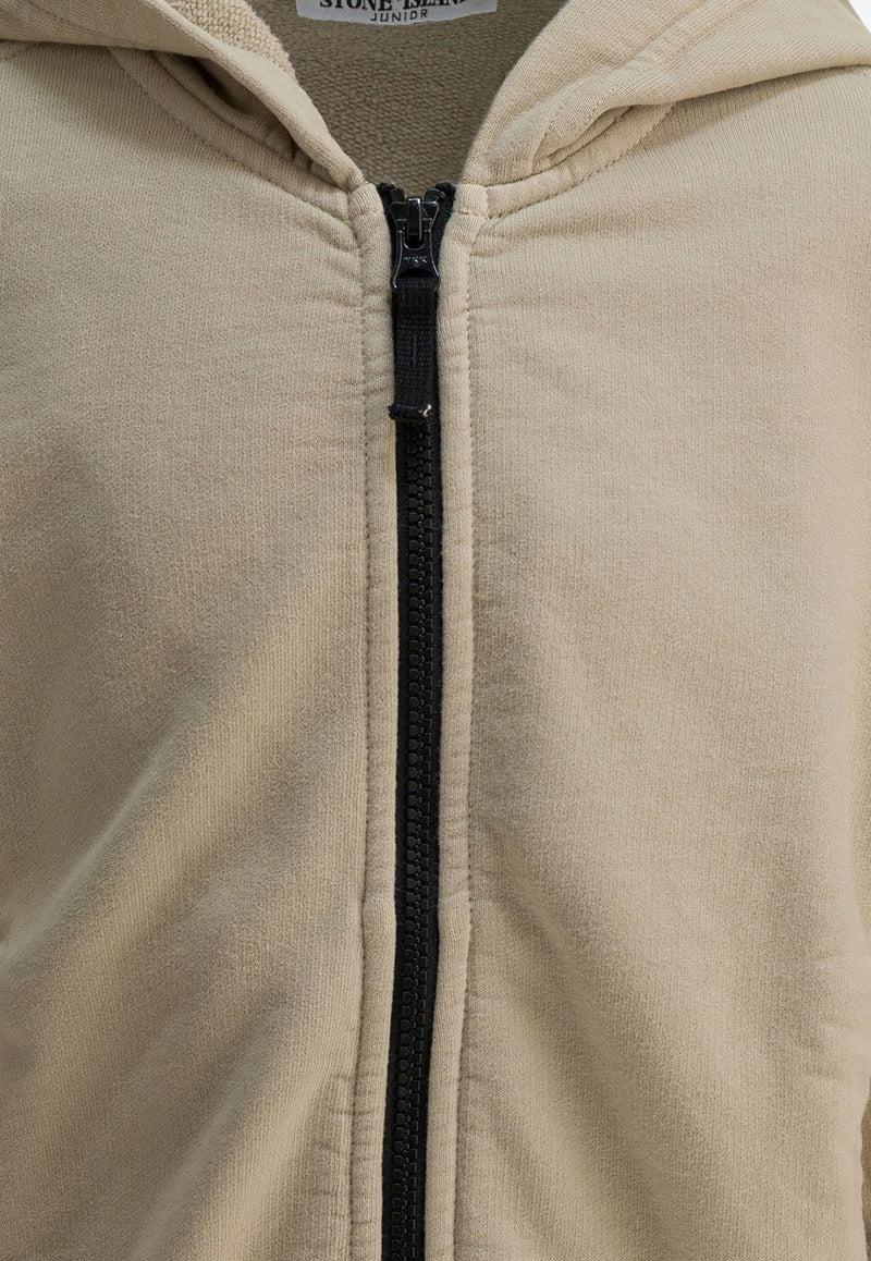 Stone Island Junior Boys Zip-Up Hooded Sweatshirt Beige 6100003S0A20V0095_ae0bdec7-0783-4616-a6fb-4b0540fb9653