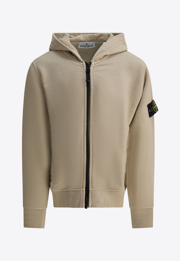 Stone Island Junior Boys Zip-Up Hooded Sweatshirt Beige 6100003S0A20V0095_ae0bdec7-0783-4616-a6fb-4b0540fb9653