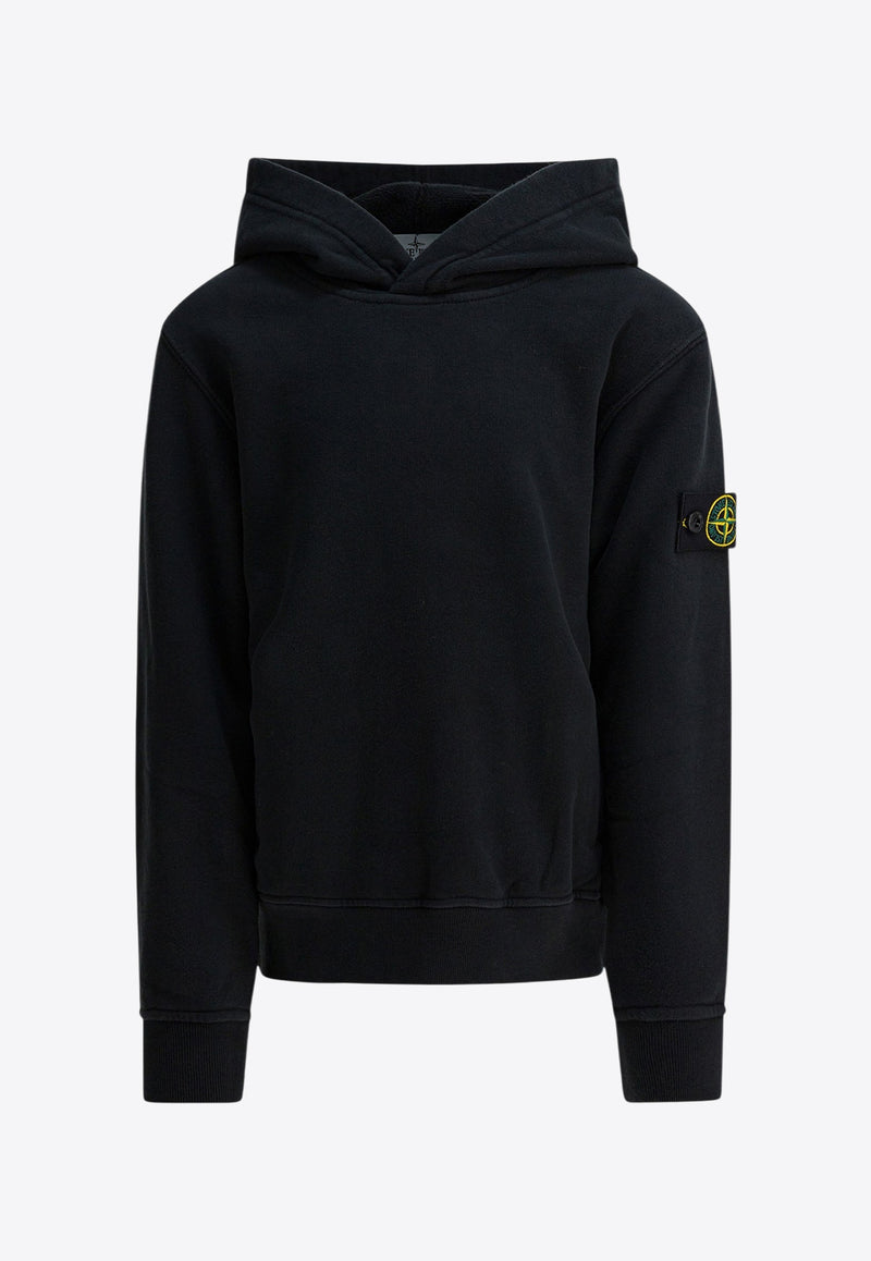 Stone Island Junior Boys Logo Patch Hooded Sweatshirt Black 6100004S0A20V0029_48d34229-d597-44f4-823e-fcd989551399
