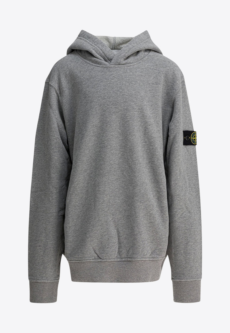 Stone Island Junior Boys Logo Patch Hooded Sweatshirt Gray 6100004S0M20V0M64_0bd1e8fa-2404-4a4c-87cb-c76fe217debe