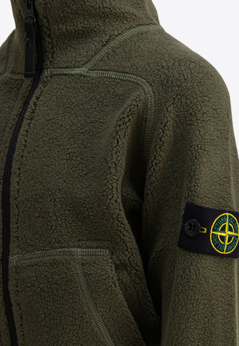 Stone Island Junior Boys Logo Patch Zip-Up Sweatshirt Green 6100008-KS0181V0054_f3fe3a77-750c-4024-a345-f54ee0ecc4bc