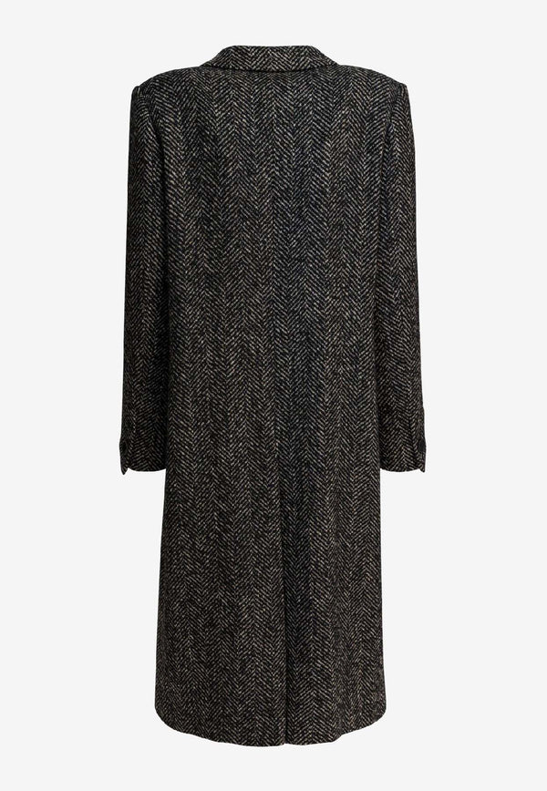 Tagliatore Single-Breasted Herringbone Coat Gray AMANDA340218EN936_e3a05179-c59f-4849-b80f-1a511e4e8212