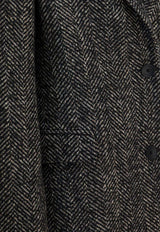 Tagliatore Single-Breasted Herringbone Coat Gray AMANDA340218EN936_e3a05179-c59f-4849-b80f-1a511e4e8212