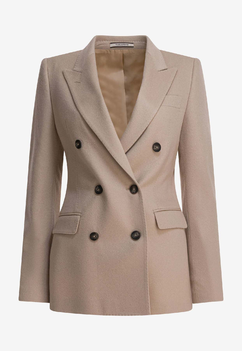 Tagliatore Double-Breasted Wool Blazer Beige J-PARIGI10B190014A5070_6af44a0a-ec22-4104-9b35-74c93d55f8e0