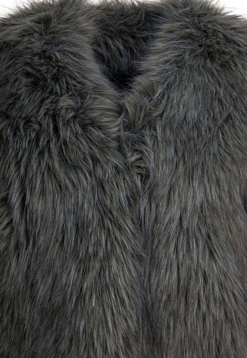 Thelaurent Buttoned Faux Fur Jacket TLR25JKGY70GRAY_279f4404-afb0-4c35-a64b-f8fbd01764a1