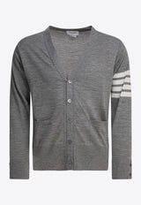 Thom Browne 4-bar Stripes Merino Wool Cardigan Gray MKC002AY1014058_80695