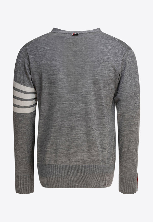 Thom Browne 4-bar Stripes Merino Wool Cardigan Gray MKC002AY1014058_80695
