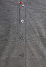 Thom Browne 4-bar Stripes Merino Wool Cardigan Gray MKC002AY1014058_80695