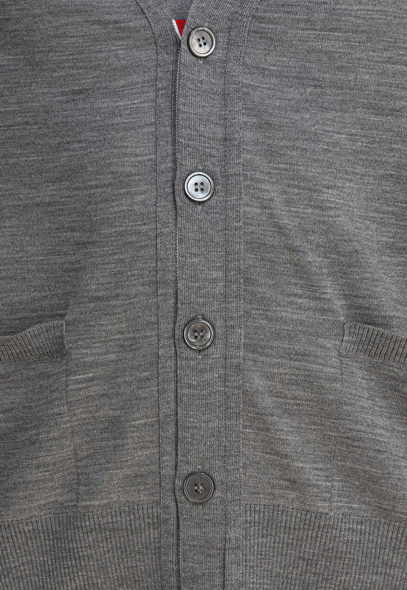Thom Browne 4-bar Stripes Merino Wool Cardigan Gray MKC002AY1014058_80695