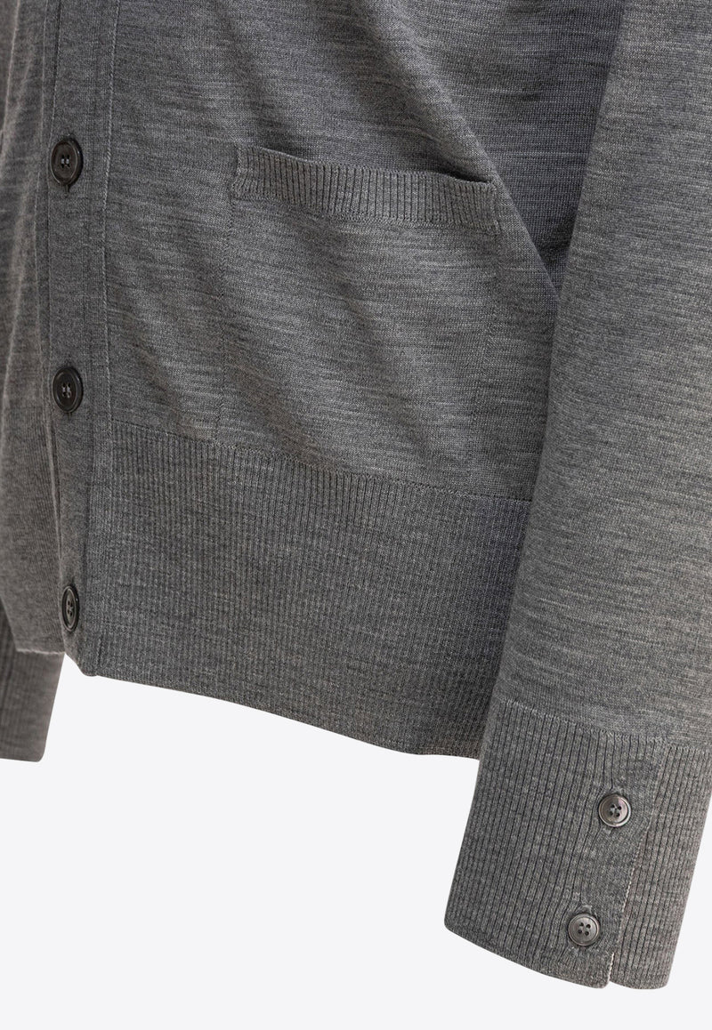 Thom Browne 4-bar Stripes Merino Wool Cardigan Gray MKC002AY1014058_80695