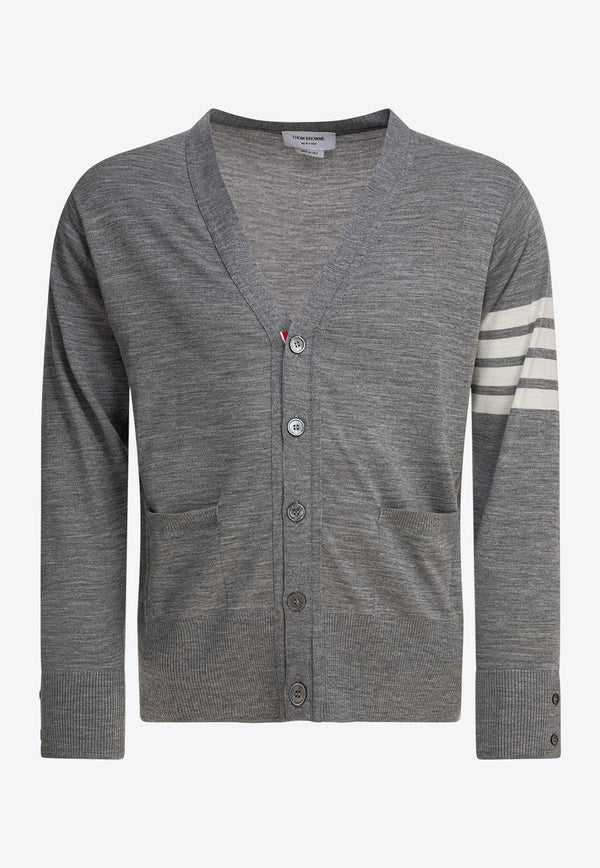 Thom Browne 4-bar Stripes Merino Wool Cardigan Gray MKC002AY1014058_80695