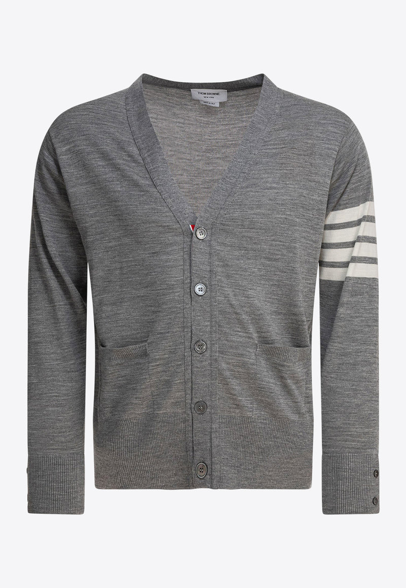 Thom Browne 4-bar Stripes Merino Wool Cardigan Gray MKC002AY1014058_80695