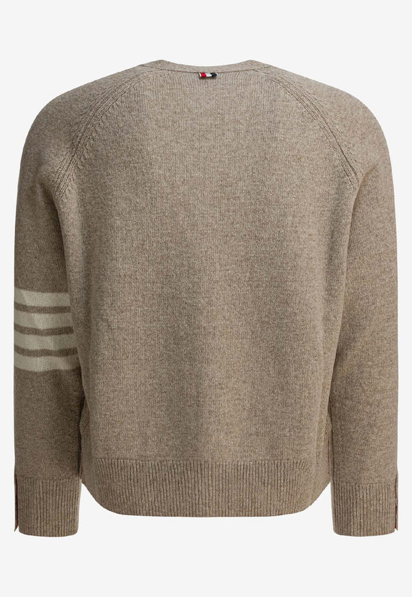 Thom Browne 4-bar Stripes Wool Cardigan Beige MKC613AY1026250_f0018bd9-2ff6-43f3-a22d-0c3d091df986