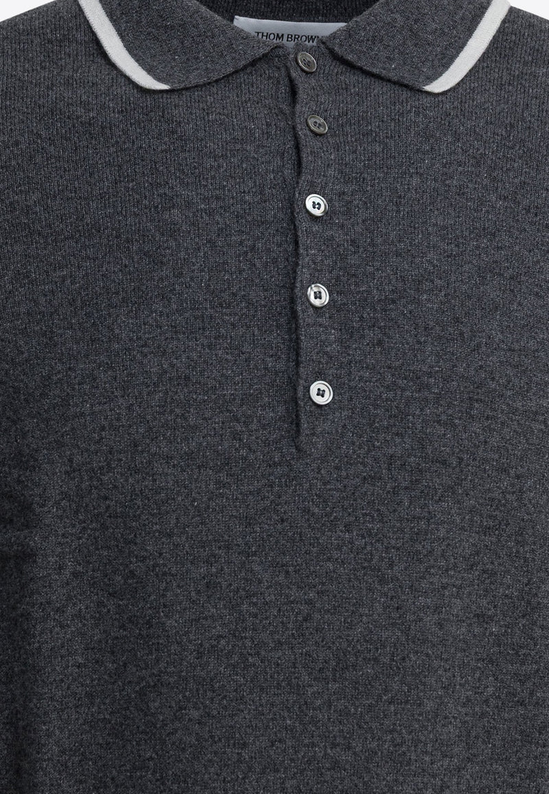 Thom Browne Browne 65 Long-Sleeved Polo T-shirt Black MKP150AY2001035_306af716-3ea9-42fa-9013-e85685d80b63