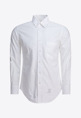 Thom Browne Name Tag Patch Long-Sleeved Shirt White MWL010EF0313100_80837