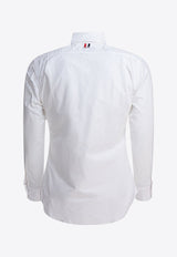 Thom Browne Name Tag Patch Long-Sleeved Shirt White MWL010EF0313100_80837