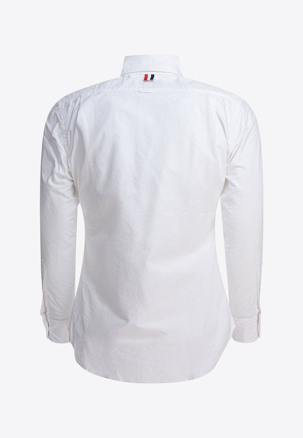 Thom Browne Name Tag Patch Long-Sleeved Shirt White MWL010EF0313100_80837