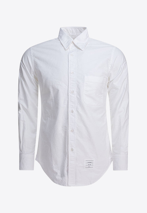 Thom Browne Name Tag Patch Long-Sleeved Shirt White MWL010EF0313100_80837