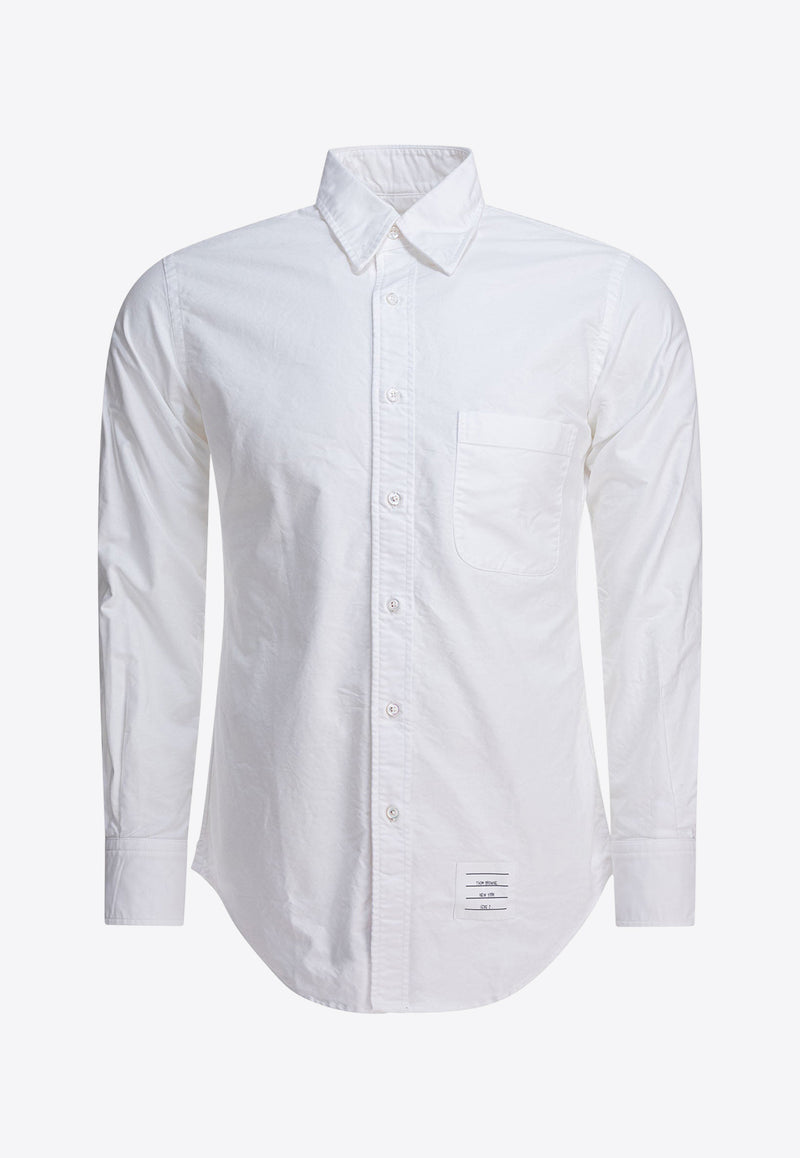 Thom Browne Name Tag Patch Long-Sleeved Shirt White MWL010EF0313100_80837