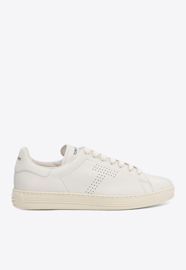 Tom Ford Warwick Perforated Logo Leather Sneakers White J1507LCL045L3WW06_83027