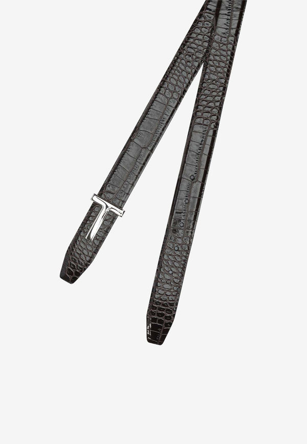 Tom Ford T Monogram Croc-Embossed Leather Belt Brown TB224LCL439S1B087_ddc38b9f-a1f0-4210-a1d6-1d0f680fd3e6