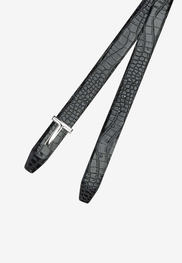 Tom Ford T Monogram Croc-Embossed Leather Belt Black TB224LCL439S1N001_ff9f9fd9-2ea0-415e-8c6d-636259e5a74f